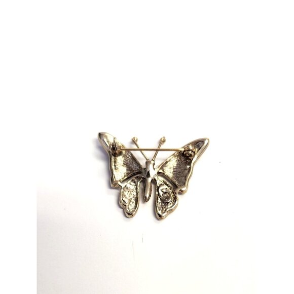 Vintage Enamel Rhinestone Butterfly Pin - Pink, Purple - Picture 2 of 2